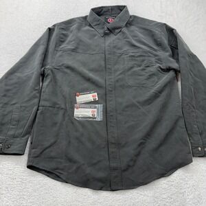 SCOTTEVEST Mens Gray TEC APPAREL LONG SLEEVE BUTTON UP SHIRT SIZE L